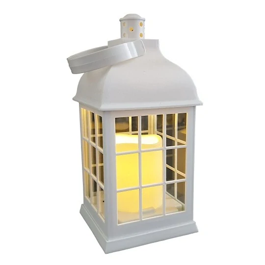 LED Lampáš biely s mriežkou 22,5cm