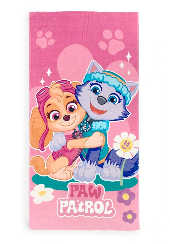 Plážová osuška Paw Patrol ružová 140 x 70 cm, 100% bavlna – ideálna na pláž