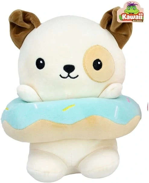 Kawaii plyšový donut 23 cm - pes