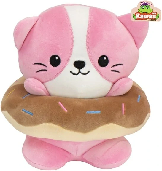 Kawaii plyšový donut 23 cm - mačka