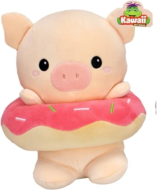 Kawaii plyšový donut 23 cm - prasiatko
