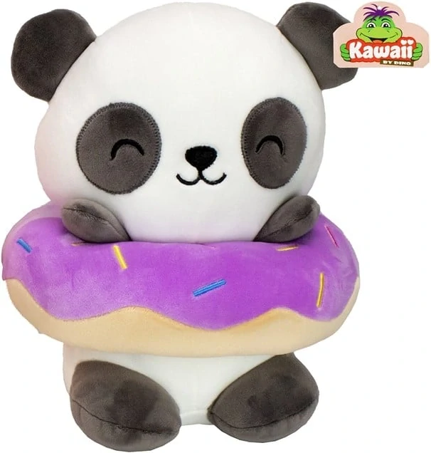 Kawaii plyšový donut 23 cm - panda