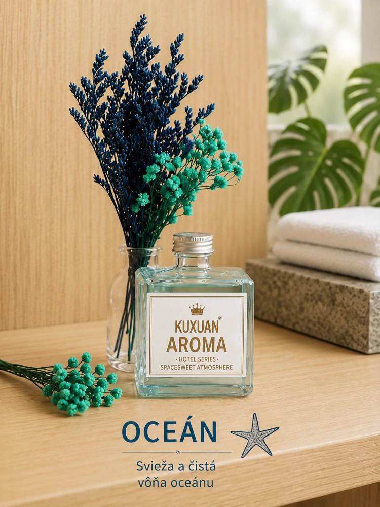 KUXUAN AROMA Hotel Series – Luxusný difuzér so sušenými kvetmi (50 ml) Oceán