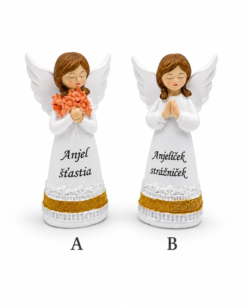 Dekoračný anjelik s nápisom – 2 motívy (14,5 cm)