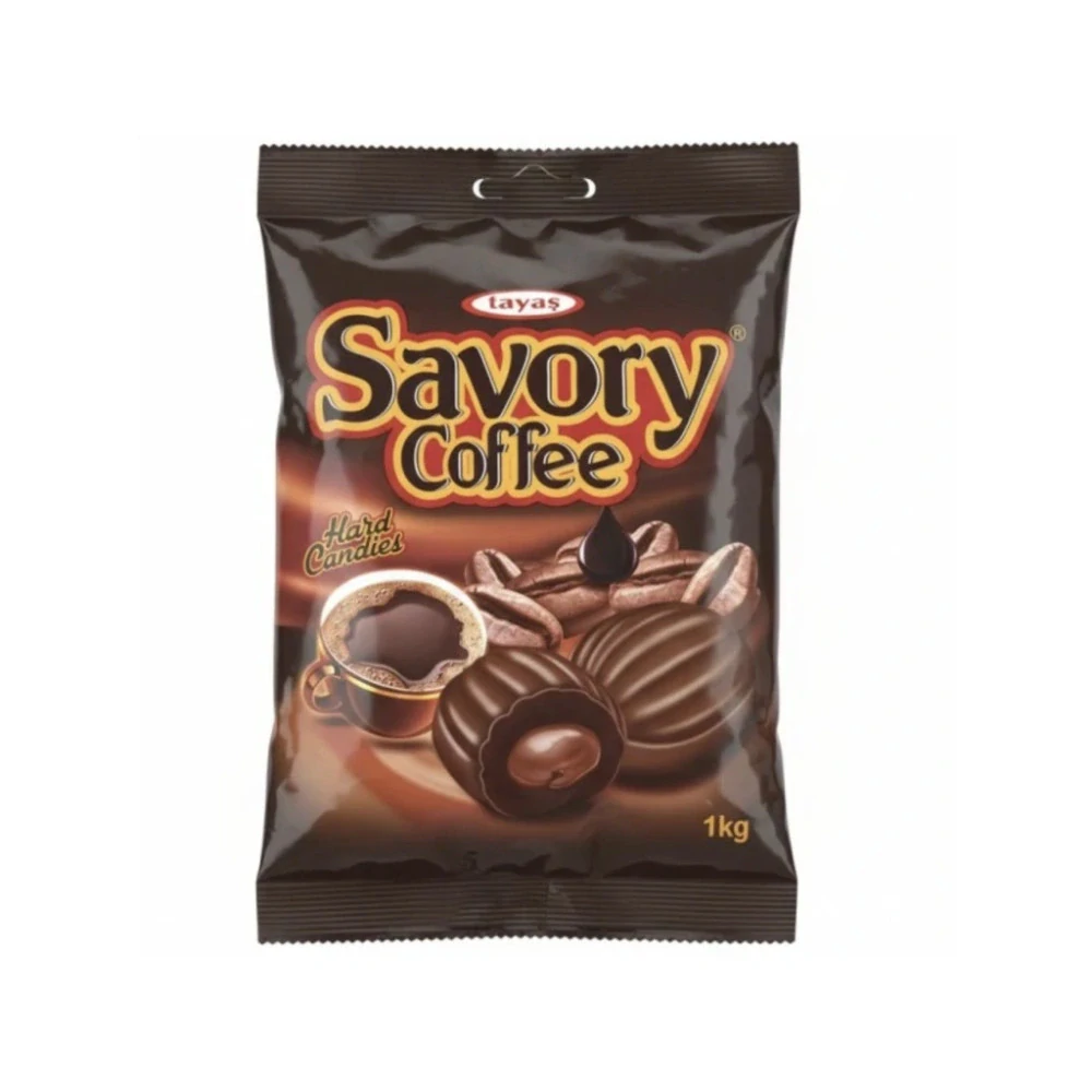 Tayas Savory Coffee Kávové tvrdé cukríky plnené kávovým krémom 1 kg