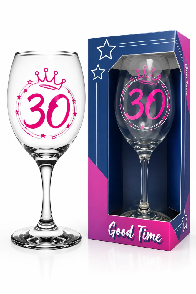 Darčekový pohár na víno k 30. narodeninám 580 ml