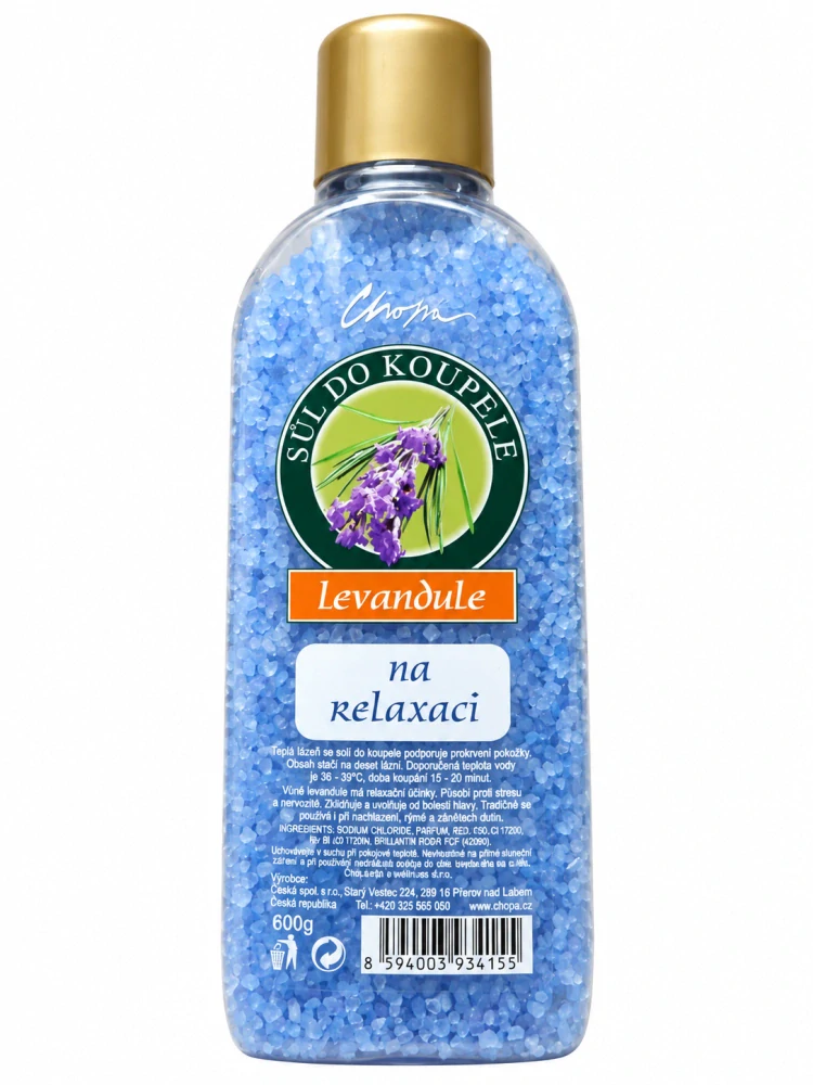 Chopa Soľ do kúpeľa Levanduľa – Na relaxáciu, 600 g