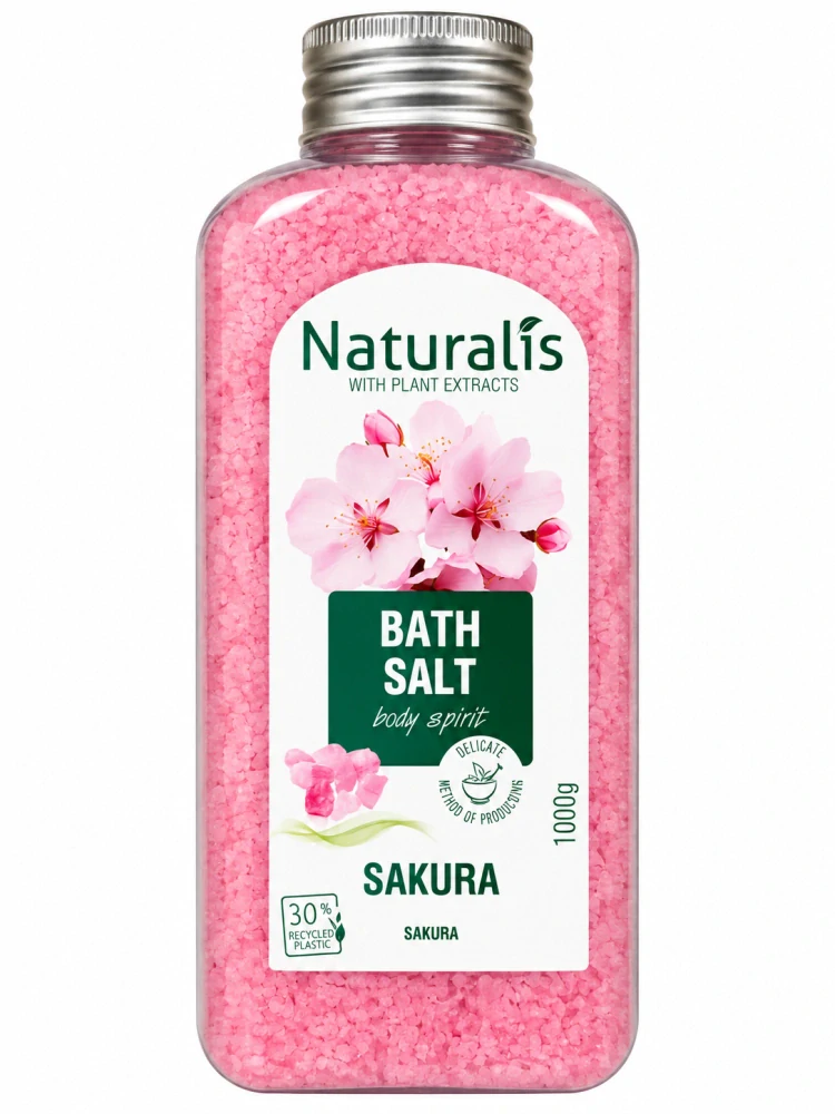 Naturalis Kúpeľová soľ s rastlinnými extraktmi Sakura, 1000 g