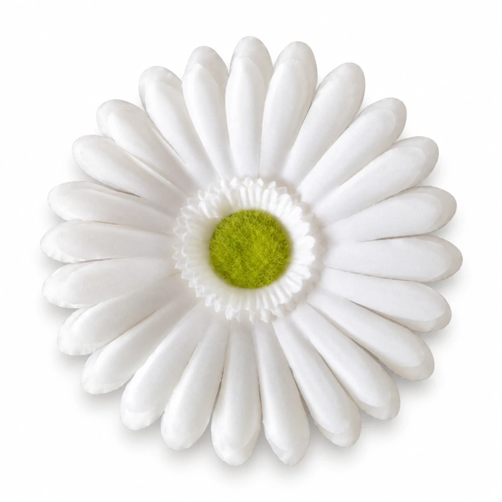 Umelá kvetinová hlava gerbera – smotanová / krémová, priemer 12 cm