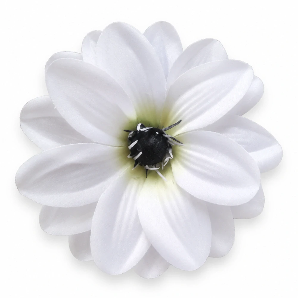 Umelý kvet sasanka (anemone) – biela s tmavým stredom, priemer 12 cm