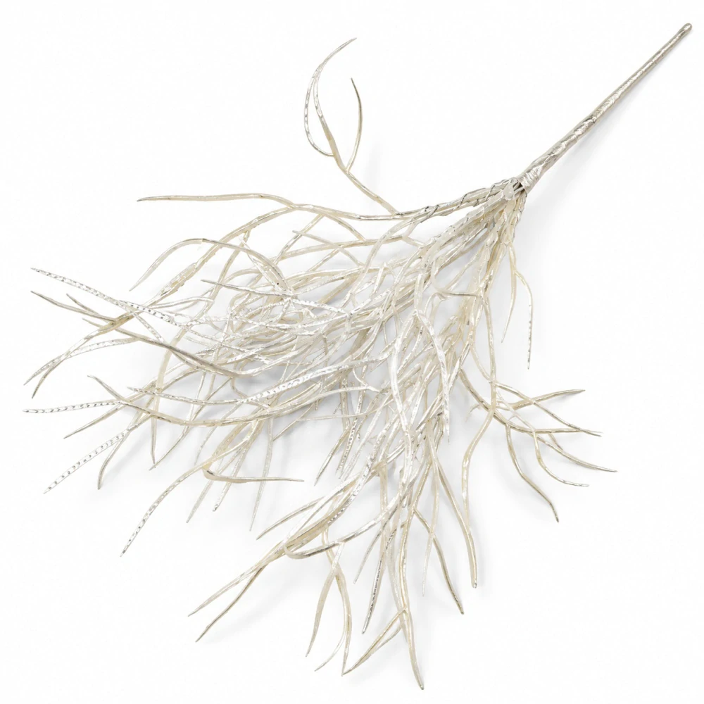 Vianočná trblietavá halúzka / zápich korálová – biela, 32 cm