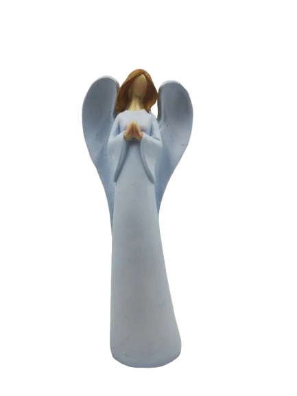 Dekoračný anjel polyresin 21 cm - modrá