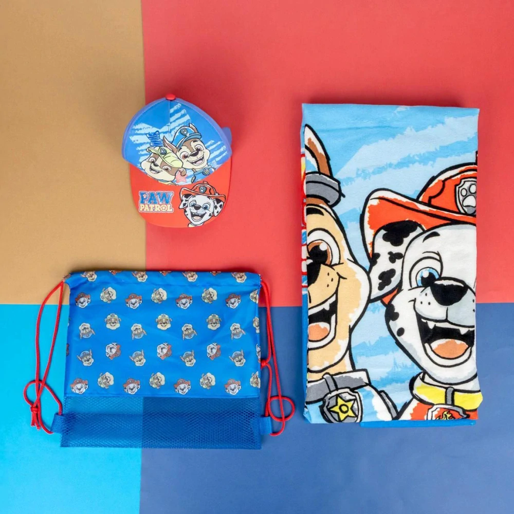 Letný set Paw Patrol - plážová osuška, čiapka, taška