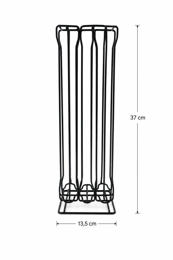 Kovový stojan na kávové kapsule Nespresso na 60 ks, čierny – 37 × 13,5 cm