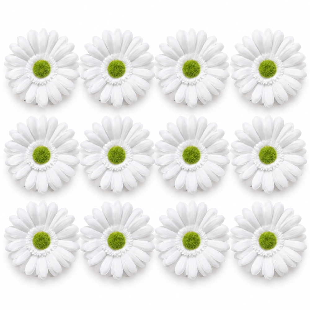 Umelý kvet gerbera / margarétka – biela, priemer 12 cm