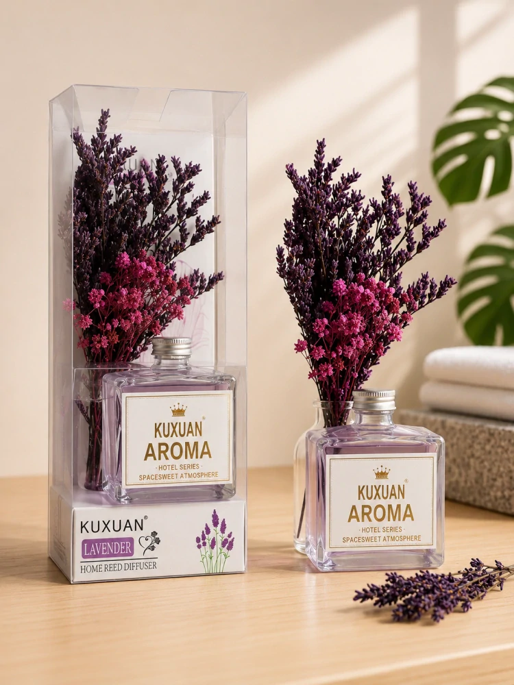 KUXUAN AROMA Hotel Series – Luxusný difuzér so sušenými kvetmi (50 ml) Ruža