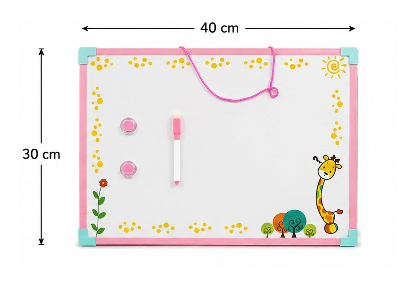 Detská magnetická tabuľka na kreslenie so žirafou (40 × 30 cm) + fixa a 2 magnety