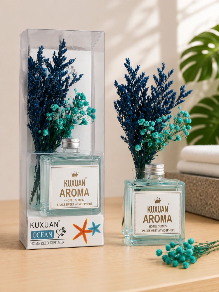KUXUAN AROMA Hotel Series – Luxusný difuzér so sušenými kvetmi (50 ml) Ruža
