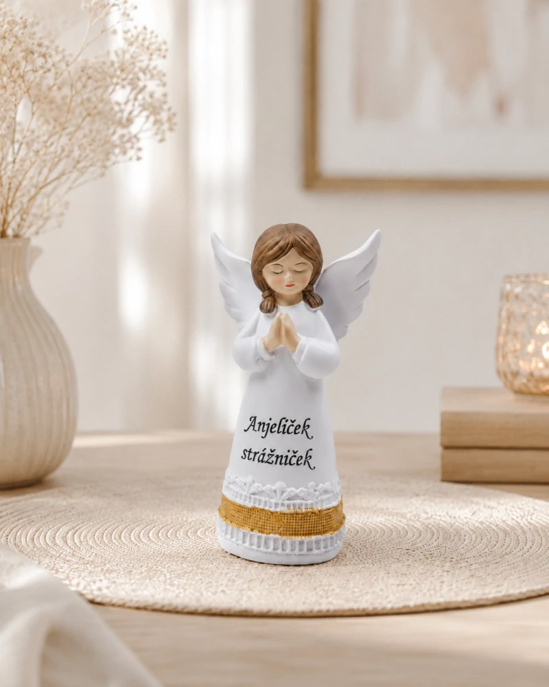 Dekoračný anjelik s nápisom – 2 motívy (14,5 cm)