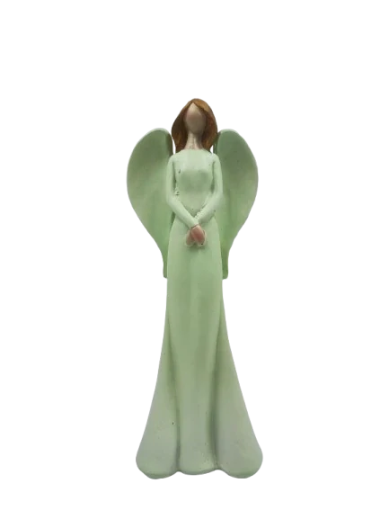 Dekoračný anjel polyresin 21 cm - modrá