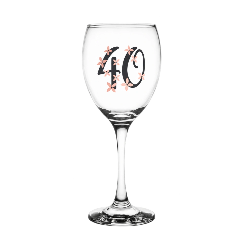 Darčekový pohár na víno k narodeninám 455 ml – 30, 40, 50, 60 rokov