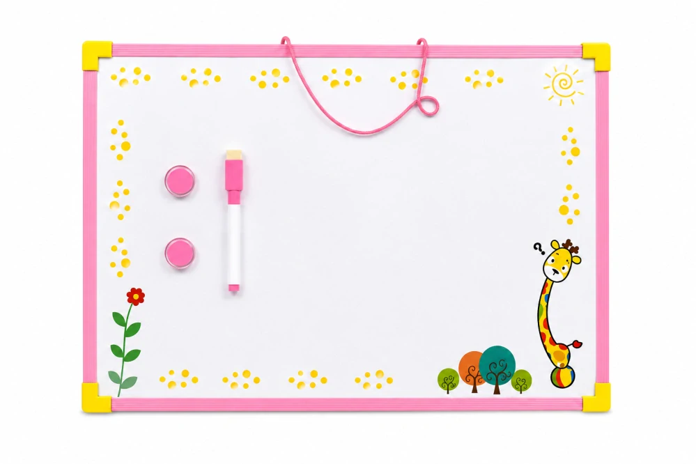 Detská magnetická tabuľka na kreslenie so žirafou (40 × 30 cm) + fixa a 2 magnety