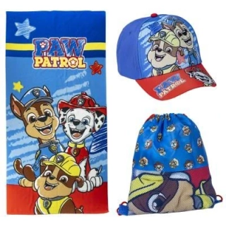 Letný set Paw Patrol - plážová osuška, čiapka, taška