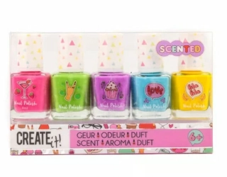 Create it! Detský Lak na Nechty s Príjemnou Vôňou – 5 ks