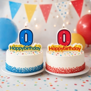 Narodeninová sviečka číslo 0 s nápisom Happy Birthday (8 x 4 cm)