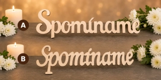 Drevený nápis „Spomíname“ – Dekoračný výrez z preglejky, 20 x 6 cm 2 a 3ks