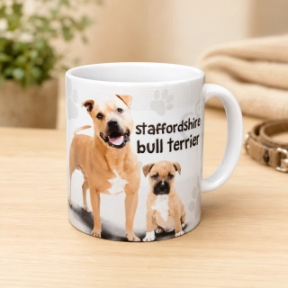 Keramický hrnček s motívom psa „Staffordshire bull terrier“ – Pre milovníkov stafordov, 350 ml