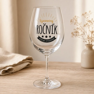 Darčekový pohár na víno „Výnimočný ročník – Rokmi overené“ – Crystal Bohemia, 440 ml