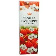 HEM VANILLA RASPBERRY vonné tyčinky 20ks – sladká ovocná vôňa pre radostnú a útulnú atmosféru
