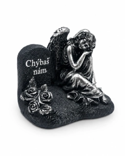 Pietna dekorácia smútiaci anjel na pomníku „Chýbaš nám“ (10,5 cm)