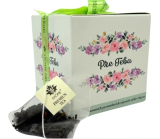 Darčekový prémiový čierny čaj Arôme „Pre Teba / Pro Tebe“ – Ruža & Granátové jablko (10 pyramídových sáčkov, 20 g)