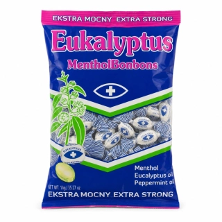 Eukalyptus Menthol Bonbons Extra Strong Tvrdé osviežujúce dropsy 1 kg