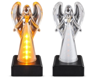 LED náhrobná dekorácia – Anjel s teplým svetlom, 15 cm
