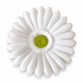 Umelá kvetinová hlava gerbera – smotanová / krémová, priemer 12 cm