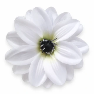 Umelý kvet sasanka (anemone) – biela s tmavým stredom, priemer 12 cm