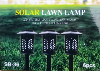 LED Solárna záhradná lampa studené svetlo x cm čierna 6ks